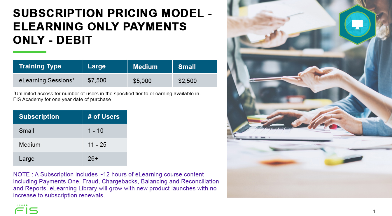 Payments eLearning Subscription Pricing